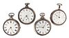 Lot of four 19th century English verge fusee pocket watches