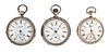 A lot of three 18 size Fredonia pocket watches