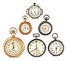 A lot of six Swiss pocket watches