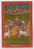 Indian Pahari School Krishna Miniature Painting