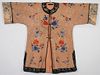 19C. Chinese Botanical Embroidered Silk Robe