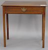 Kittinger Williamsburg mahogany one drawer table. ht. 28 in.; top: 16" x 28 1/2"