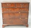 George III mahogany chest having two short drawers over three long drawers.  ht. 36 1/2 in.; case wd. 36 1/2 in.; dp. 20 in.  ...
