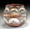 Late 19th C. Acoma Pueblo Polychrome Water Jar