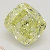 4.04 ct, Natural Fancy Yellow Even Color, VVS2, Cushion cut Diamond (GIA Graded), Appraised Value: $161,500 