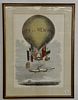 Colored lithograph "The New Air-ship City of New York". 28" x 19"