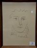 Pablo Picasso original etching "Pour Robie" signed and titled in plate, 10" x 8".
