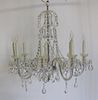 Antique Waterford Style Cut Glass Chandelier .