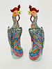 Pair of Chinese Export Famille Rose Enameled Phoenixes, 19th Century