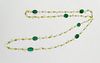 Faceted Green Onyx, Peridot and Fresh Water Pearl Necklace