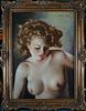 TOPLESS WOMAN OIL PAINTING