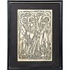 Woodblock Print of Saints by Stephen Osborn