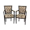 (2) Two Contemporary French Style Carved Armchairs