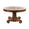 American Oak Pedestal Round Dining Table 