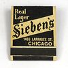 1950 Sieben's Real Lager Beer Full Matchbook IL-SIEB-4 Chicago, Illinois
