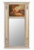 18TH/19TH C. PAINTED COURTING SCENE TRUMEAU MIRROR