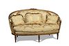 19TH C. FRENCH GILTWOOD & SILK DAMASK CANAPE