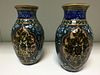 A pair of small Doulton Lambeth Slater patent vases, of baluster form with foliate decorated panels