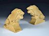 Percy Metcalfe, (British, 1895-1970) for Ashstead Pottery, a pair 'Lion of Industry' earthenware fig