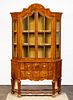 19TH C. BAROQUE STYLE BURL WALNUT CABINET ON STAND