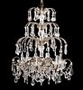 CONTINENTAL SIX-LIGHT CRYSTAL & BEADED CHANDELIER