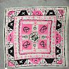 Andre Derain, a printed silk scarf, circa 1947/9, possibly for Ascher, printed in pinks and blacks 9
