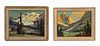 TWO OIL ON BOARD MT. LANDSCAPES BY ADOLPH HEINZE