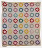 HAND QUILTED COTTON SPINNING PINWHEEL QUILT