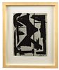 Herbert Ferber (American, 1906-1991) Untitled signed and dated lower right "Ferber '58" ink on grey