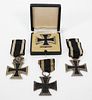 Four German WWI Iron Crosses