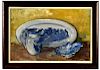 § Lucette de la Fougere (French, 1921-2010) Still life of blue and white china signed lower right "F