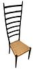 Extra high ladder back chair after Gio Ponti, made in Italy, 51" tall.