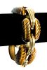 Estate 18k Yellow Gold & Tiger's Eye Link Bracelet