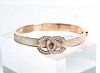 18k Rose Gold Chanel Logo Diamond Bracelet
