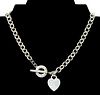 Tiffany & Co. Sterling Heart Tag Toggle Necklace