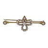 Antique 18k Gold Pearl Brooch Pin
