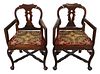 Spanish Colonial Armchairs w/ Mother of Pearl, Pr