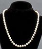 Vintage 10K Yellow Gold Clasp Pearl Necklace