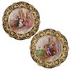 PAIR OF FRENCH PORCELAIN DECORATIVE PLATES