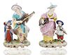 PAIR OF CAPODIMONTE 'TWO MALABAR MUSICIANS' PORCELAIN FIGURES