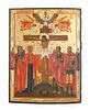 19TH CENTURY OLD BELIEVERS' ICON OF THE CRUCIFIXION, VIETKA SCHOOL