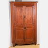 American Stained Cherry and Pine Corner Cupboard
