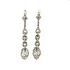 Platinum 18k Diamond Long Earrings