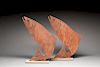 Two Leaping Salmon Metal Sculptures