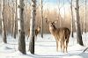 Gary Sorrels (b. 1964) Early Winter - Whitetail Deer