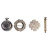 A selection of late 19th to early 20th century items. To include a circular brooch with applied vari
