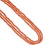 A coral necklace. Comprising three strands of coral beads measuring approximately 4mm, to the early