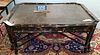 CHINESE BAMBOO COFFEE TABLE W/BRASS INLAY TOP 22"H X 57-1/2"W 41"D