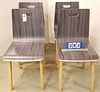 SET 4 MODERN FORMED PLYWOOD AND FORMICA CHAIRS