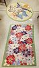 LOT 2 NEEDLEPOINT RUGS 2'2" X 3'5" AND 35 1/2" DIAM